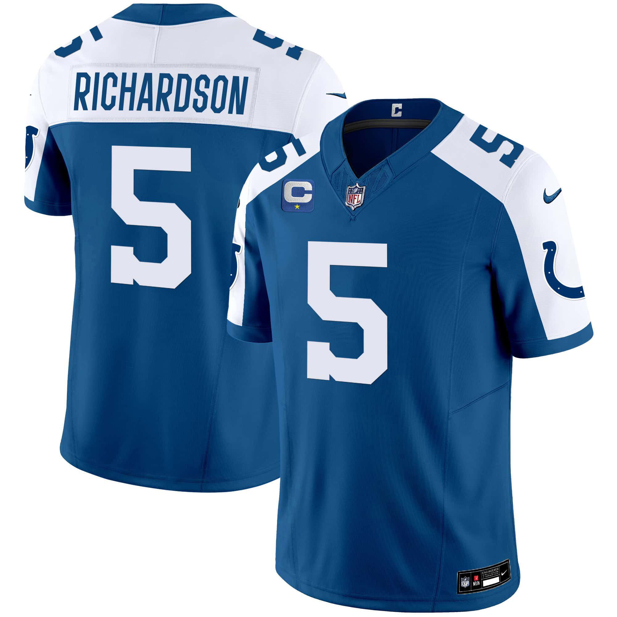 Men Indianapolis Colts #5 Richardson Blue 2024 Nike Vapor Limited NFL Jersey->customized nfl jersey->Custom Jersey